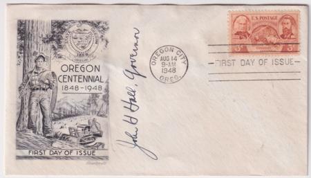 US 964 FDC Signed by John H. Hall, Governor of OR
