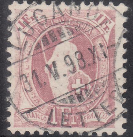 Switzerland 87A Used VF 11 1/2 x 11, Control Mark II