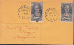 US 628(2) FDC Combo, DC + Alexandria. VA Unoffical FDC Unique!