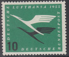 Germany Mi  206 I Scc62 Plate Variety Mint NH VF Broken "E" in BundEspot, Plate Variety, Fingerprint