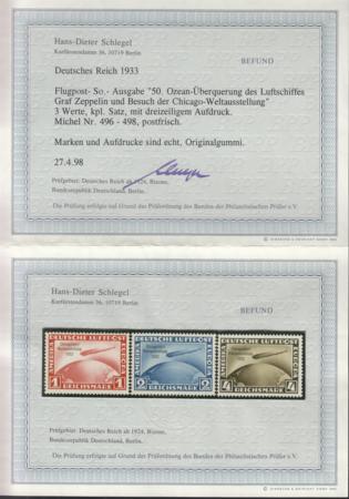 Germany C43 - 45 NH F-VF+ Schlegel Cert. - Chicago Flight