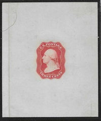 US 11E12d Essays and Proofs XF Mint Die Essay in Scarlet on Glazed Paper 64x77m - Beautiful!