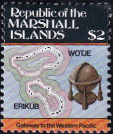 US 107 Trust Territories Marshall Islands NH VF $2 Def. Globe