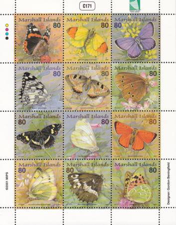 US 776 Trust Territories Marshall Islands NH VF Butterflies M/S