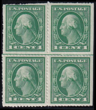 US 481 Var Mint NH VF-XF Block Unofficial "Wilson Roulette" Block Of 4 Unusally Well Centered For This, Horizontal Line Rare!