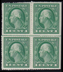 US 481 Var Mint NH VF-XF Block Unofficial "Wilson Roulette" Block Of 4 Unusally Well Centered For This, Horizontal Line Rare!