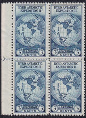 US 753 3¢ Byrd Farley Mint Positions No Gum VF Left Or Right Arrow Block