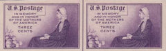 US 754 3¢ Mother's Day Farley Mint Positions No Gum VF Horiz. Pair Vert. Ln.
