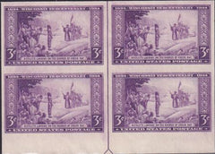 US 755 3¢ Wisconsin Farley Mint Positions No Gum VF Top Or Bot. Arrow Block