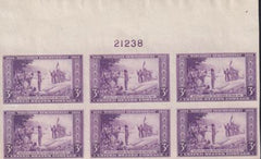 US 755 3¢ Wisconsin Farley Mint Positions No Gum VF Plate Block