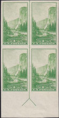 US 756 1¢ Yosemite Farley Mint Positions No Gum VF Top Or Bot. Arrow Block