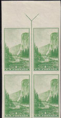 US 756 1¢ Yosemite Farley Mint Positions No Gum VF Top Or Bot. Arrow Block
