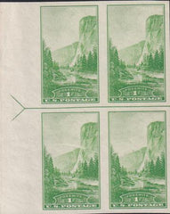 US 756 1¢ Yosemite Farley Mint Positions No Gum VF Left Or Right Arrow Block