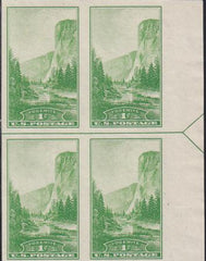 US 756 1¢ Yosemite Farley Mint Positions No Gum VF Left Or Right Arrow Block