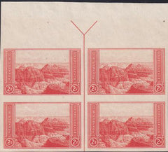US 757 2¢ Grand Canyon Farley Mint Positions No Gum VF Top Or Bot. Arrow Block