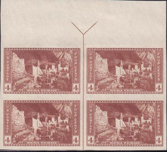 US 759 4¢ Mesa Verde Farley Mint Positions No Gum VF Top Or Bot. Arrow Block
