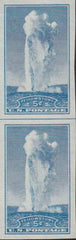US 760 5¢ Yellowstone Farley Mint Positions No Gum VF Vert. Pair Horiz. Ln.