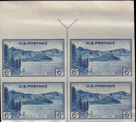 US 760 5¢ Yellowstone Farley Mint Positions No Gum VF Top Or Bot. Arrow Block