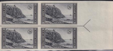 US 762 7¢ Acadia Farley Mint Positions No Gum VF Left Or Right Arrow Block