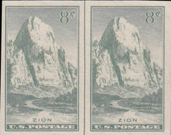 US 763 8¢ Zion Farley Mint Positions No Gum VF Horiz. Pair Vert. Ln.