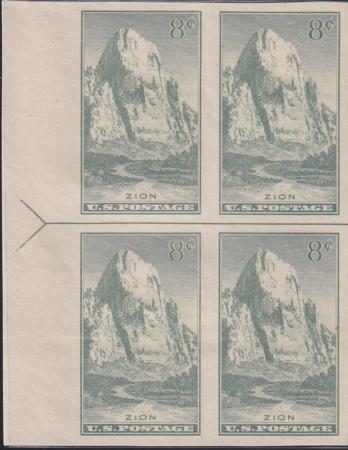 US 763 8¢ Zion Farley Mint Positions No Gum VF Left Or Right Block