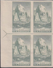 US 763 8¢ Zion Farley Mint Positions No Gum VF Left Or Right Block