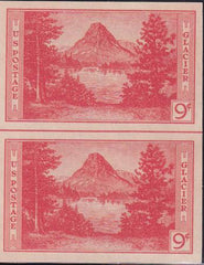 US 764 9¢ Glacier Farley Mint Positions No Gum VF Vert. Pair Horiz. Ln.