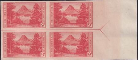 US 764 9¢ Glacier Farley Mint Positions No Gum VF Left Or Right Arrow Block