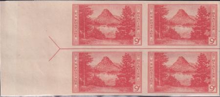 US 764 9¢ Glacier Farley Mint Positions No Gum VF Left Or Right Arrow Block
