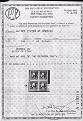 US 377 Washington / Franklin Mint NH VF Jumbo, Photo Of PF Cert For Block