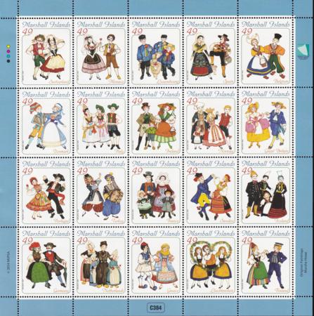 US 1081 Trust Territories Marshall Islands NH VF Costumes Sheet