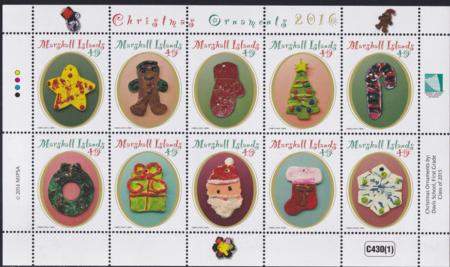 US 1145 Trust Territories Marshall Islands NH VF Christmas Ornaments Sheets Of 10