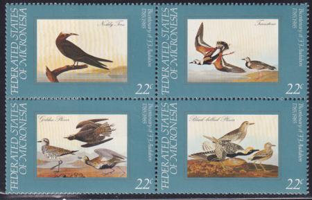 US 25-28,C15 Trust Territories Micronesia NH VF Audubon
