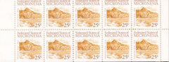 US 36a Trust Territories Micronesia NH VF 25¢ Bklt. Pane(1988)