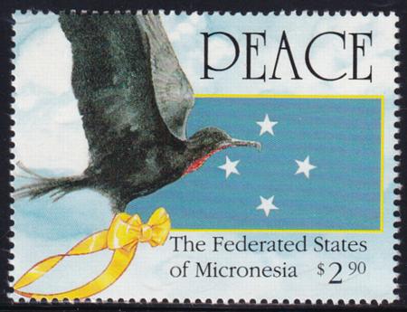 US 142 Trust Territories Micronesia NH VF Frigatebird, Flag S/S