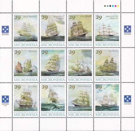 US 168 Trust Territories Micronesia NH VF Golden Age Of Sail M/S