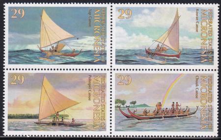 US 173-76 Trust Territories Micronesia NH VF Pacific Canoes