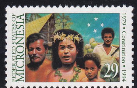 US 194 Trust Territories Micronesia NH VF Anniversary Of Constitution