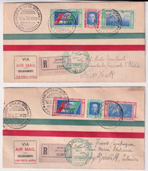 Italy 1933 Excellent Flight Cover Forgeries  with C48-C49, Rome - New York, Genuine Stamps, Fake Cover