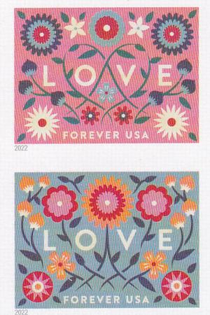 US 5660-61b Modern Imperf Love-Flowers Pair