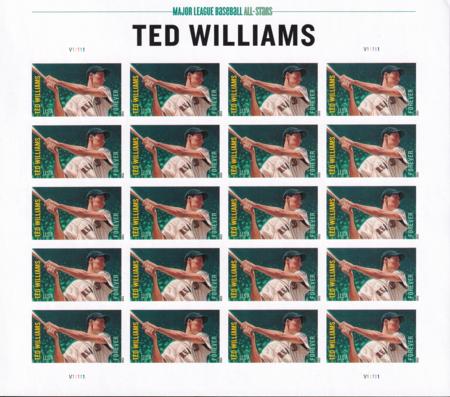 US 4694a Modern Imperf Ted Williams Sheet