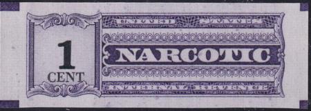US RJA105a Type 1 Narcotic Tax Unused VF-XF NGAI - Blockmarkings All 4 Corners '22