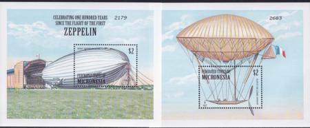 US 391-92 Trust Territories Micronesia NH VF Zeppelins & Airships S/S