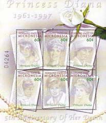 US 496 Trust Territories Micronesia NH VF Princess Diana M/S
