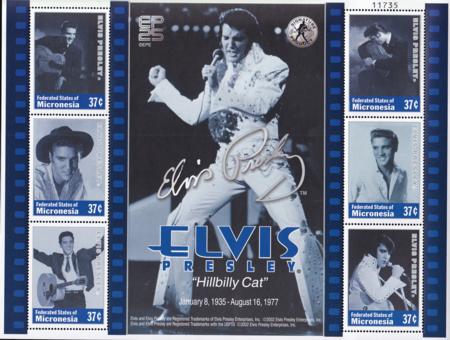 US 508 Trust Territories Micronesia NH VF Elvis Presley M/S