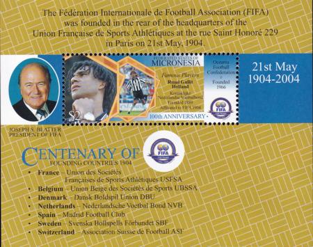US 612 Trust Territories Micronesia NH VF FIFA Centenary S/S