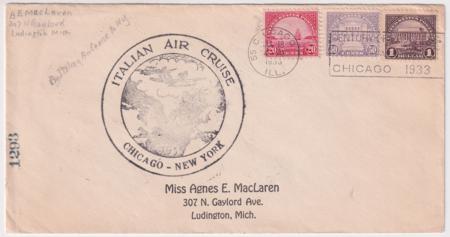 US 1933  Balbo Italian Air Cruise Chicago - NY