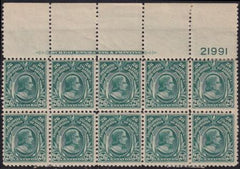 US Philippines 298a Unused H F-VF Blue Green Plate Block Of 10