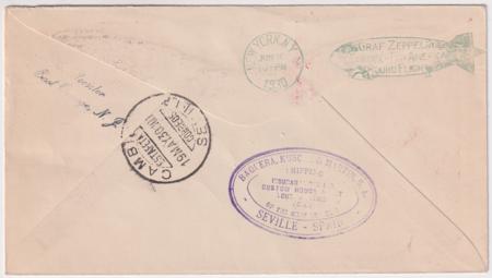 US 1930 C14 on XF Rossler Flight Cover to Seville, Rossler Cachet
