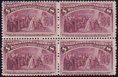US 236 Early Commemoratives NH F-VF Block Slightly Skewed Centering